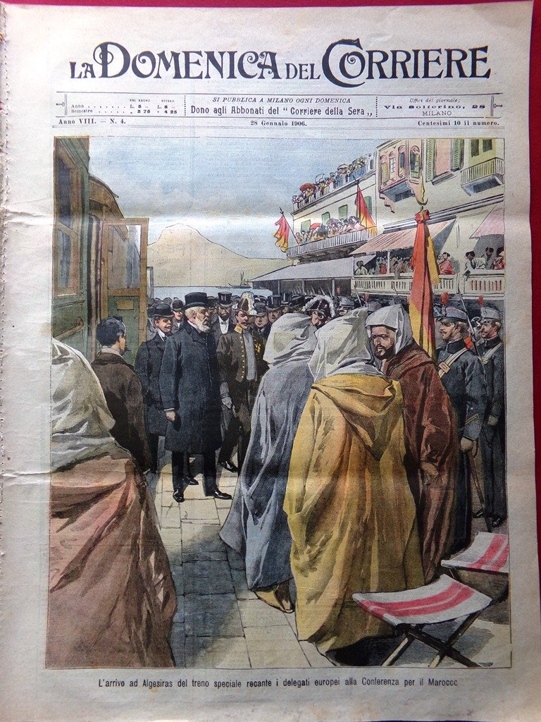 La Domenica del Corriere 28 Gennaio 1906 Algesiras Sendling Pattini … | Immagine principale