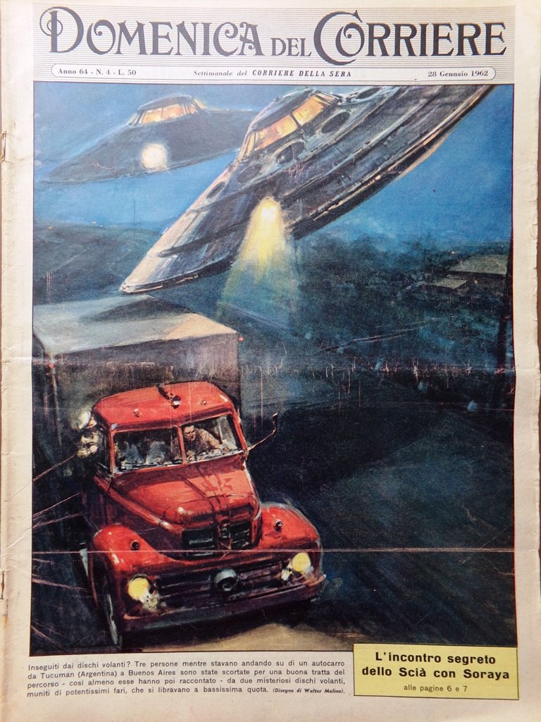 La Domenica del Corriere 28 Gennaio 1962 Dischi Volanti Twist … | Immagine principale