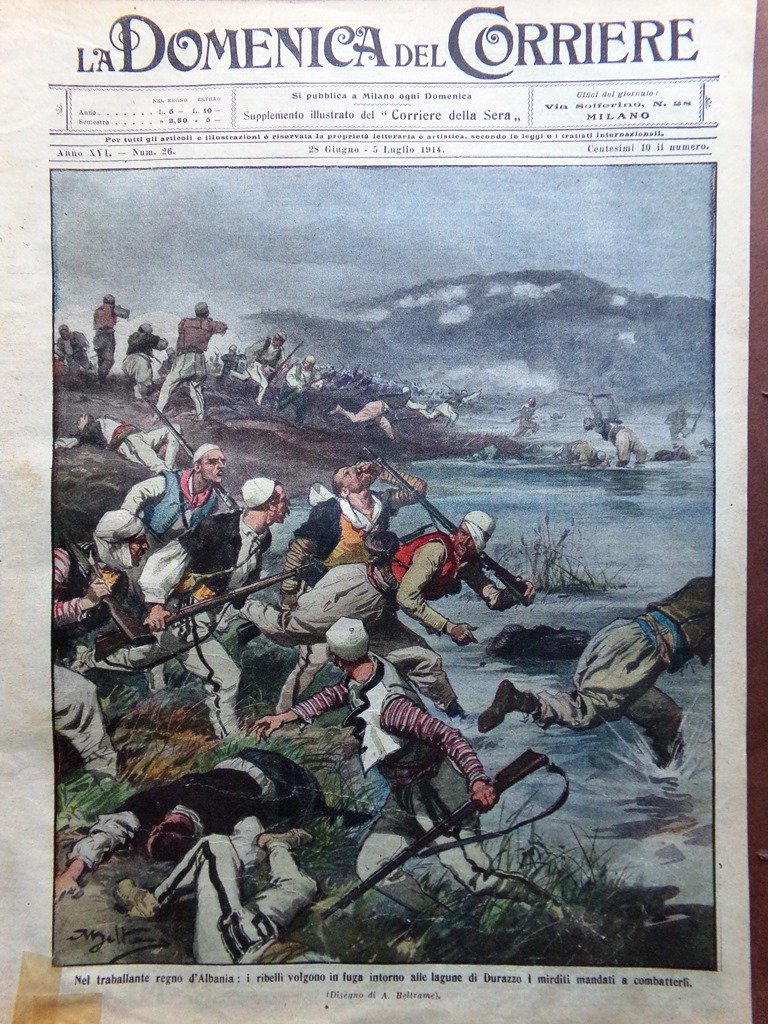 La Domenica del Corriere 28 Giugno 1914 Castello Casotto Albania …