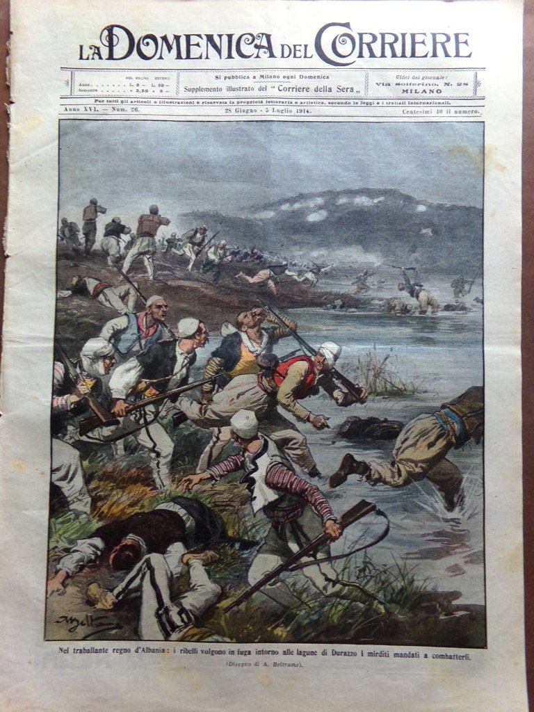 La Domenica del Corriere 28 Giugno 1914 Castello Casotto Albania …