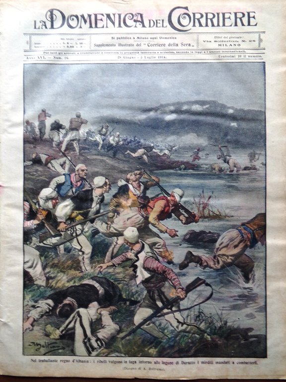 La Domenica del Corriere 28 Giugno 1914 Castello Casotto Albania …