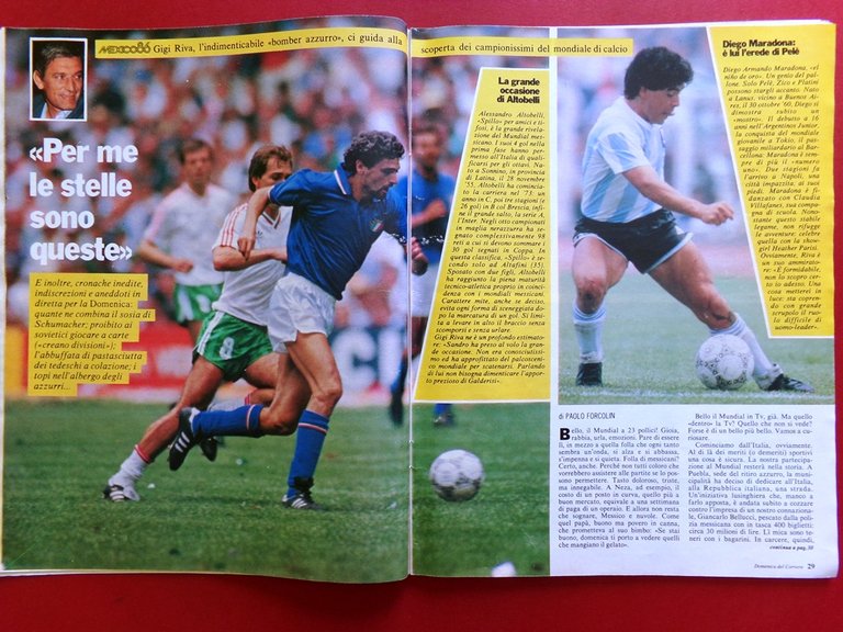 La Domenica del Corriere 28 Giugno 1986 Riva Mondiali Calcio …