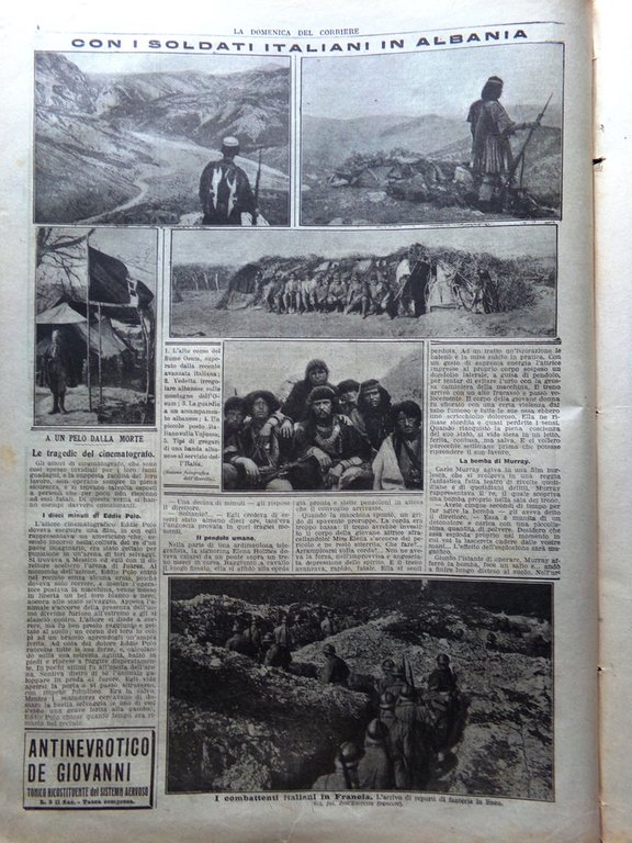 La Domenica del Corriere 28 Luglio 1918 WW1 Neera Albania …