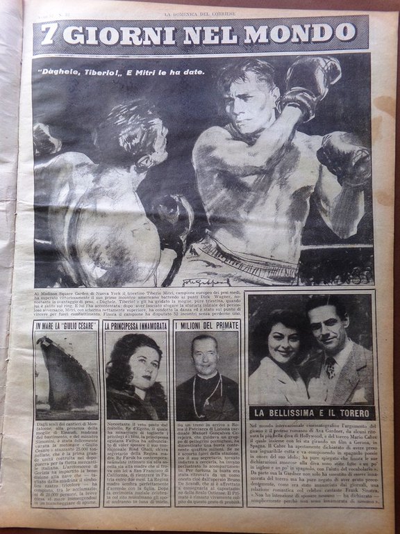 La Domenica del Corriere 28 Maggio 1950 Stromboli Rossellini Minatori …