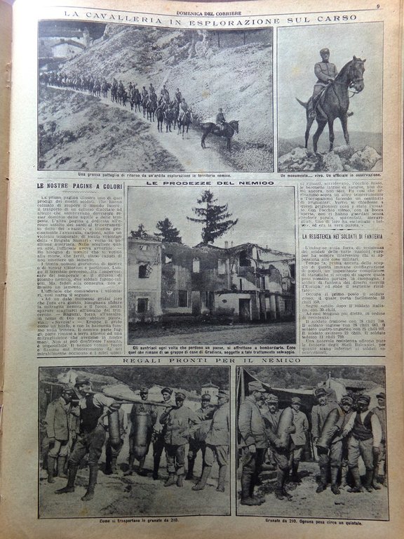 La Domenica del Corriere 28 Novembre 1915 WW1 Razzi Trincee …