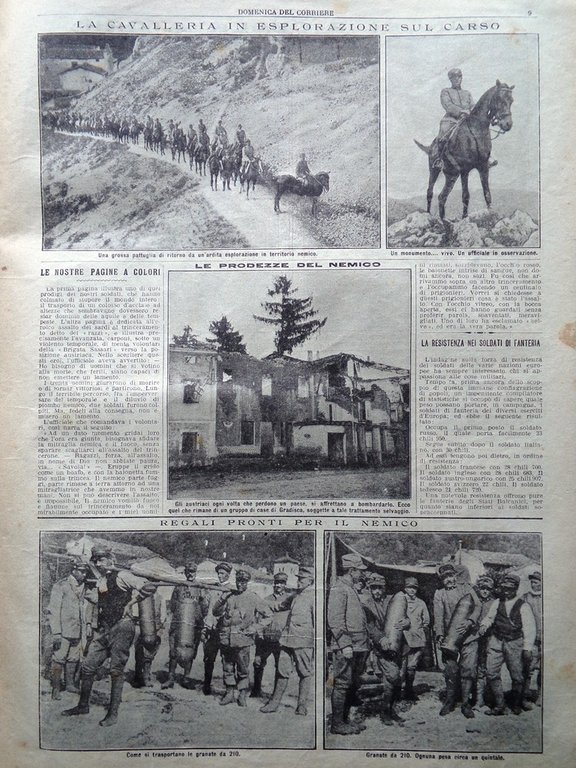 La Domenica del Corriere 28 Novembre 1915 WW1 Razzi Trincee …