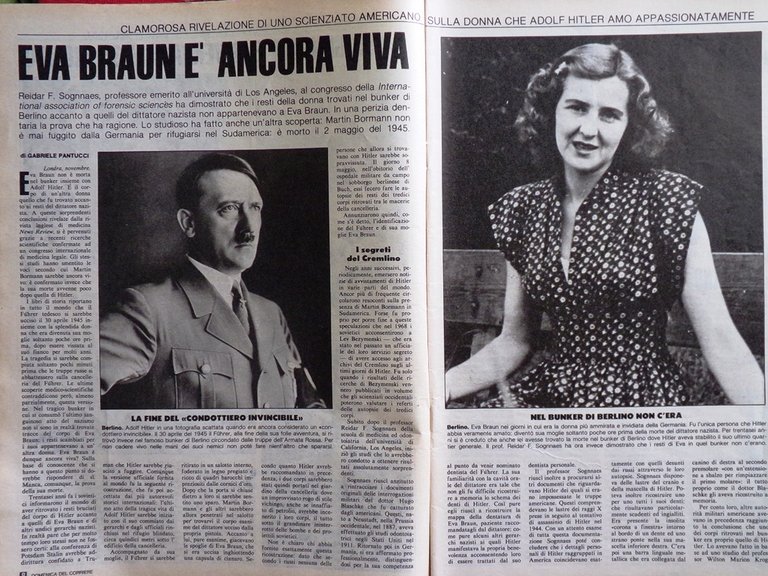La Domenica del Corriere 28 Novembre 1981 Mina Eva Braun …