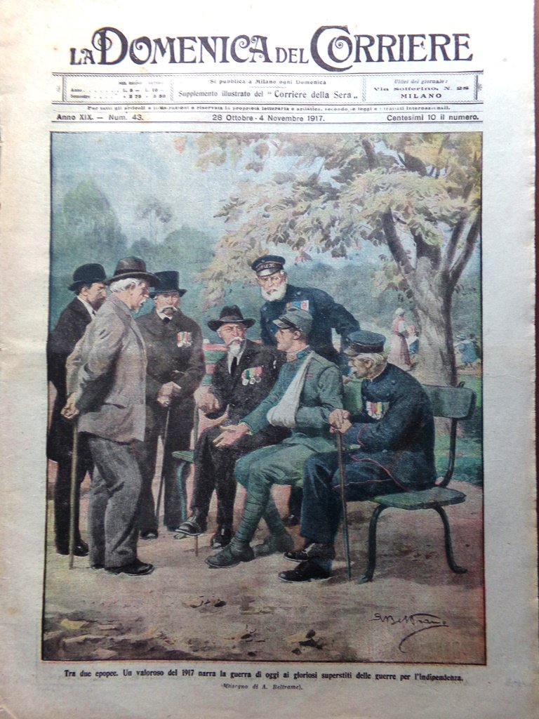 La Domenica del Corriere 28 Ottobre 1917 WW1 Medaglie Carabinieri …