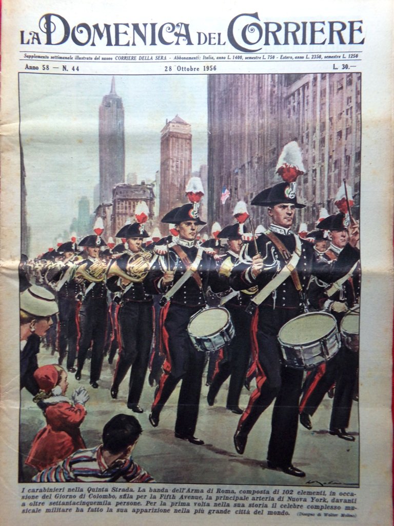 La Domenica del Corriere 28 Ottobre 1956 Carabinieri Boxe Perosi …
