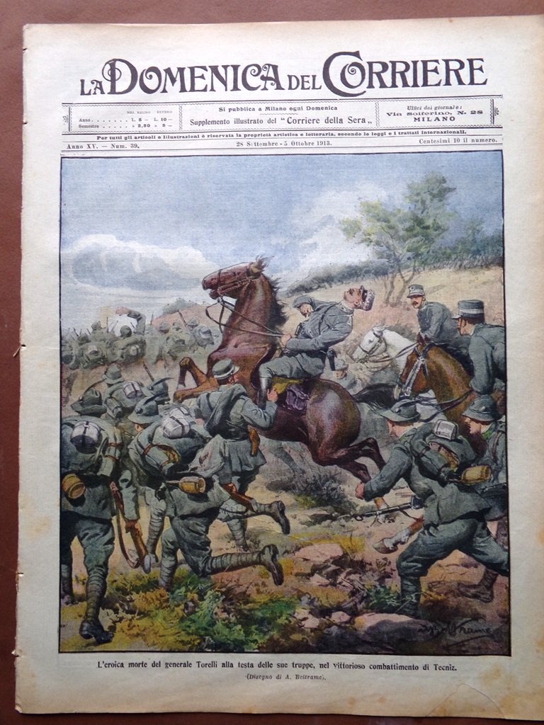 La Domenica del Corriere 28 Settembre 1913 Manovre di Cavalleria …