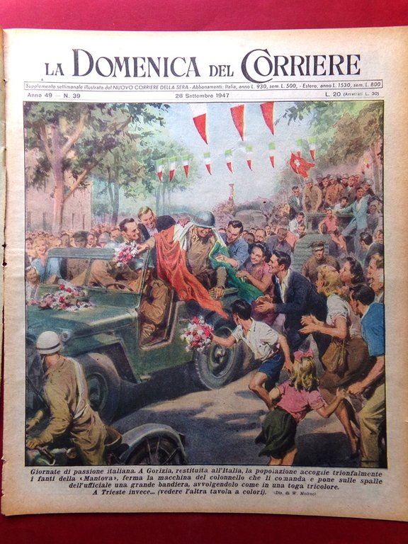 La Domenica del Corriere 28 Settembre 1947 Gorizia Trieste Cartapesta … | Immagine Gallery 1