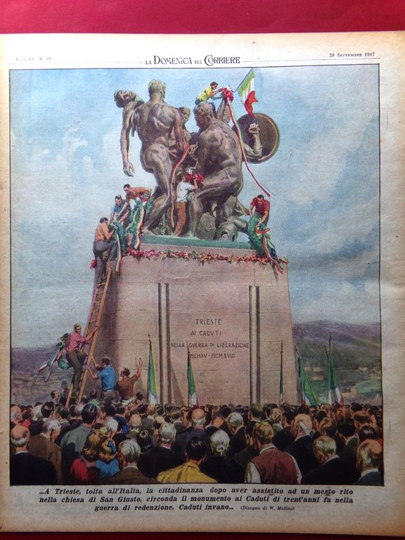 La Domenica del Corriere 28 Settembre 1947 Gorizia Trieste Cartapesta … | Immagine Gallery 5