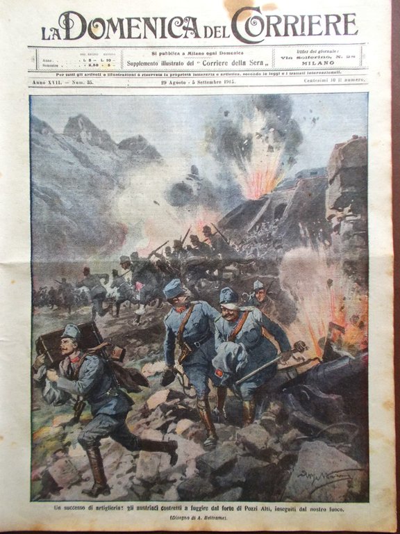 La Domenica del Corriere 29 Agosto 1915 WW1 Forte Pozzi … | Immagine Gallery 1