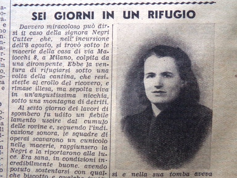 La Domenica del Corriere 29 Agosto 1943 WW2 Bombe Scala …