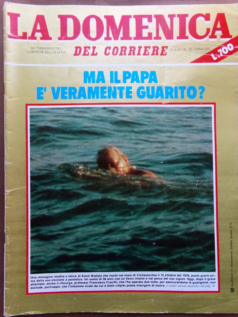 La Domenica del Corriere 29 Agosto 1981 Diana Wojtyla Lucio …