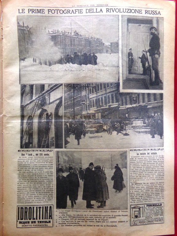La Domenica del Corriere 29 Aprile 1917 WW1 Rivoluzione Russa …