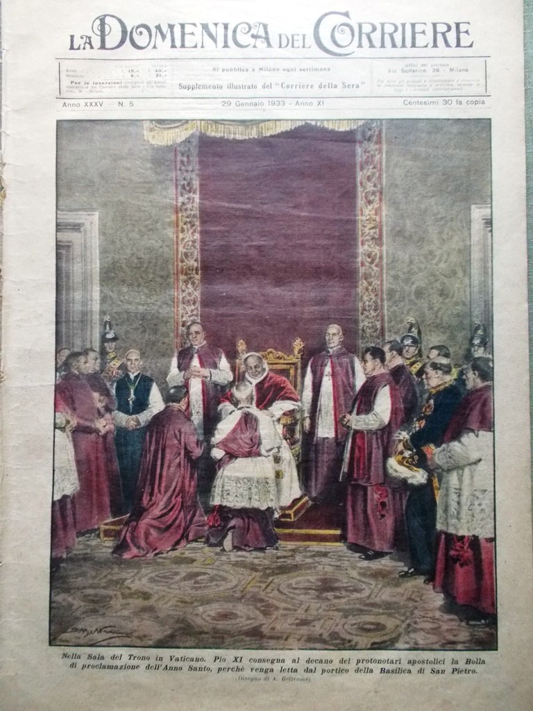 La Domenica del Corriere 29 Gennaio 1933 Marenco Tumulti in … | Immagine principale