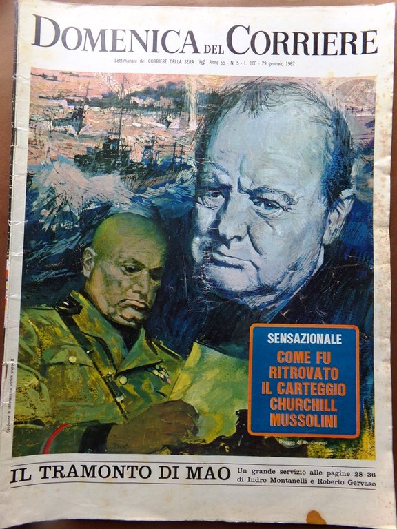 La Domenica del Corriere 29 Gennaio 1967 Mao Tse-Tung Churchill …