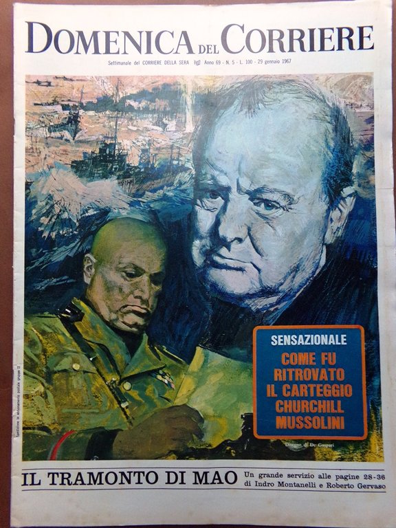 La Domenica del Corriere 29 Gennaio 1967 Mao Tse-Tung Churchill …