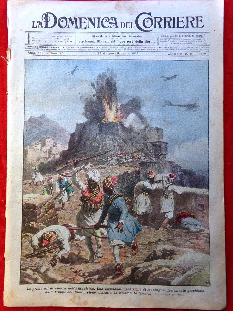 La Domenica del Corriere 29 Giugno 1919 Guerra Afghanistan Belair …