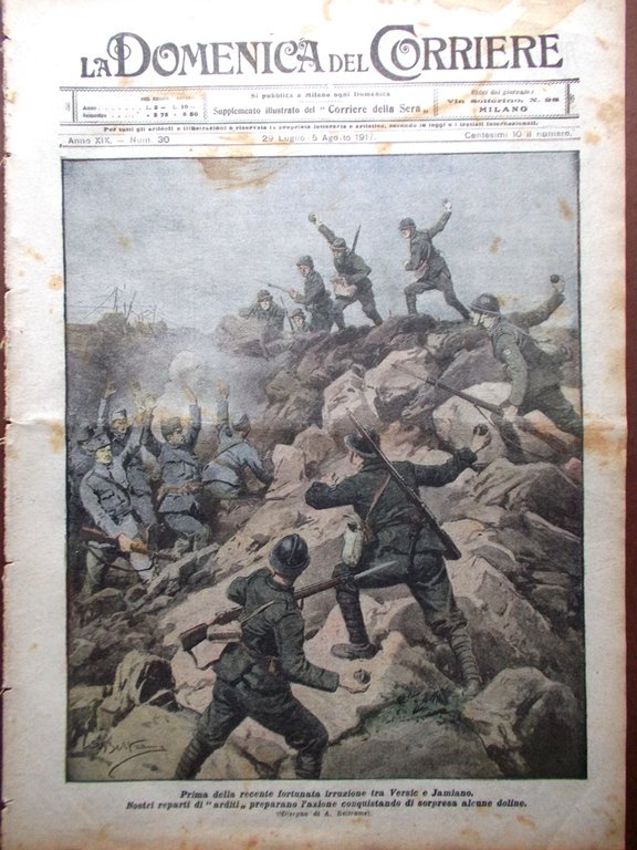La Domenica del Corriere 29 Luglio 1917 WW1 Corno Cavento … | Immagine Gallery 1