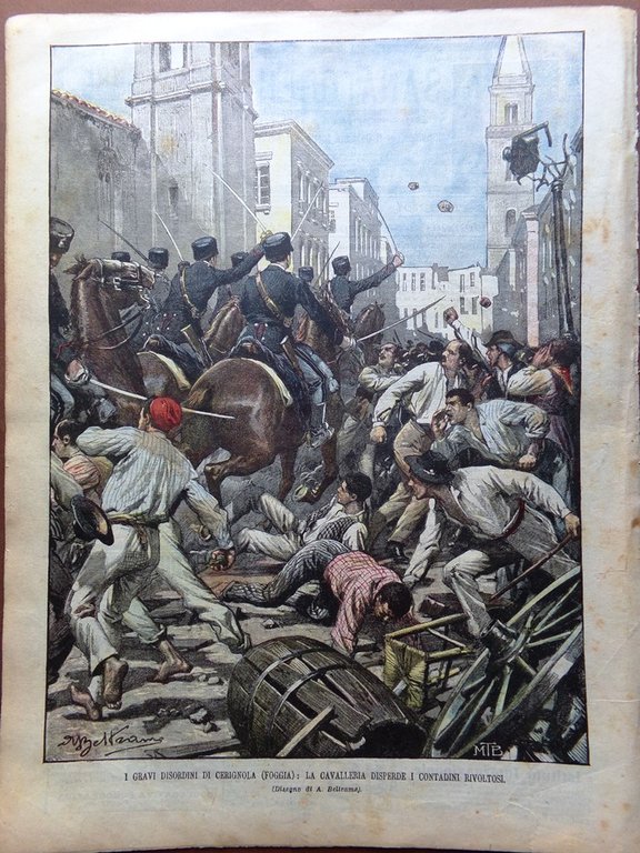 La Domenica del Corriere 29 Maggio 1904 Cerignola Campese Merlin …