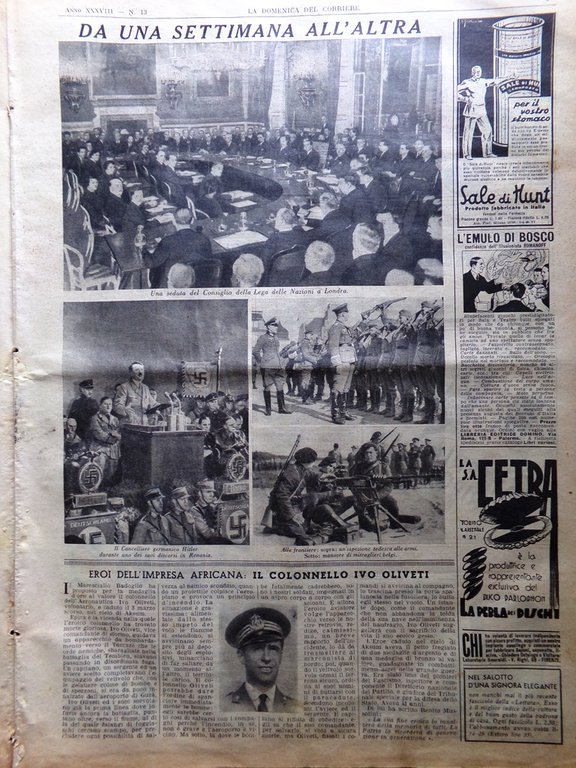 La Domenica del Corriere 29 Marzo 1936 Loreley Reno Diavolo …