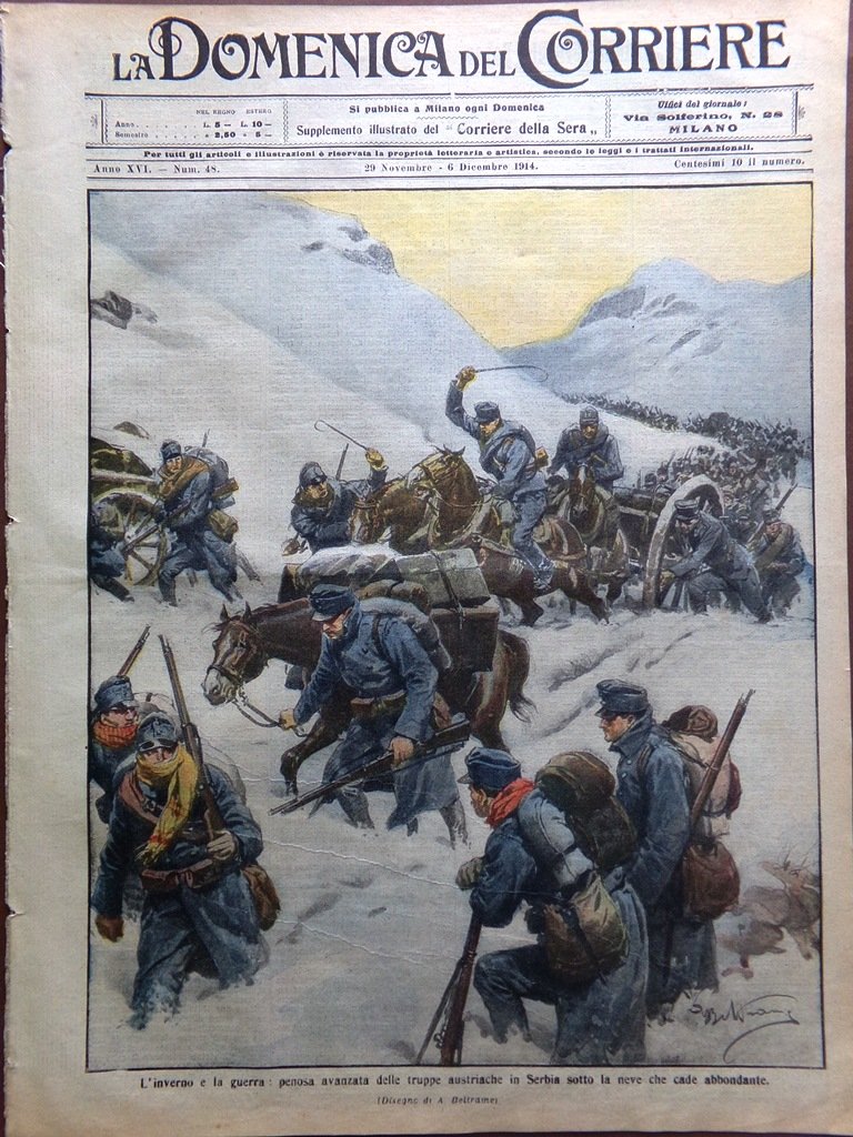 La Domenica del Corriere 29 Novembre 1914 WW1 Fiandre Parlamento …