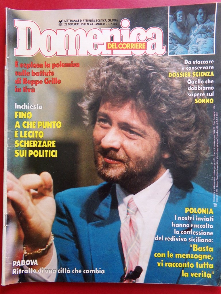 La Domenica del Corriere 29 Novembre 1986 Montanelli Grillo Weaver …