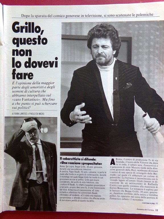 La Domenica del Corriere 29 Novembre 1986 Montanelli Grillo Weaver …