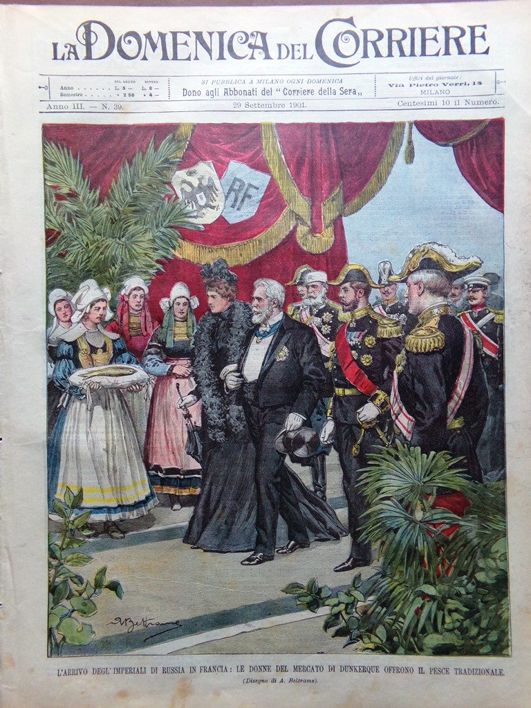 La Domenica del Corriere 29 Settembre 1901 McKinley Zar Francia …