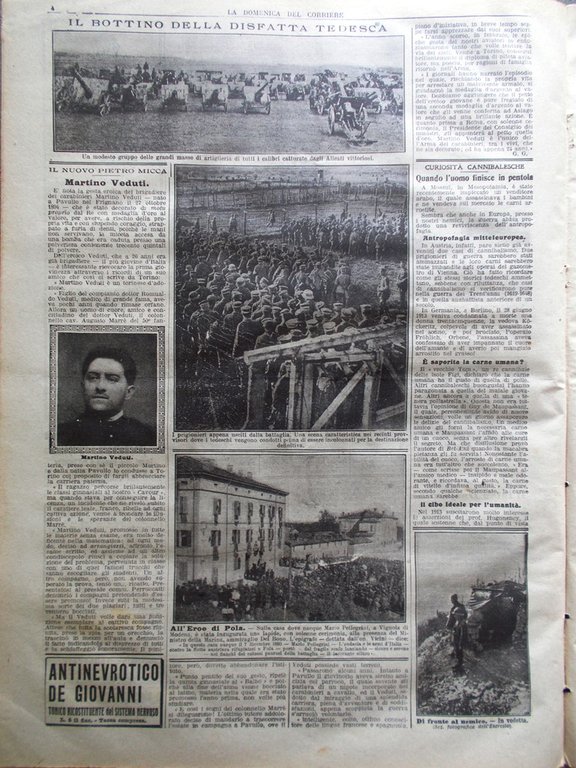 La Domenica del Corriere 29 Settembre 1918 WW1 Piazza Duomo …