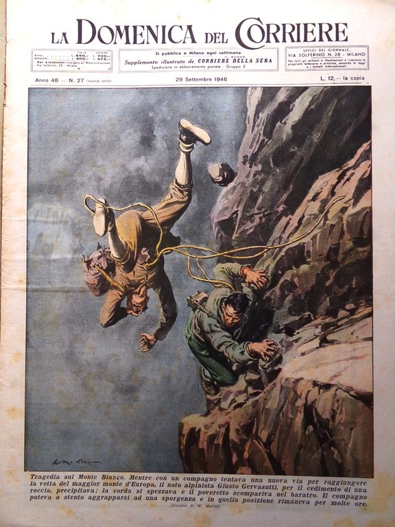 La Domenica del Corriere 29 Settembre 1946 Ovada Gervasutti Norvegia … | Immagine Gallery 1