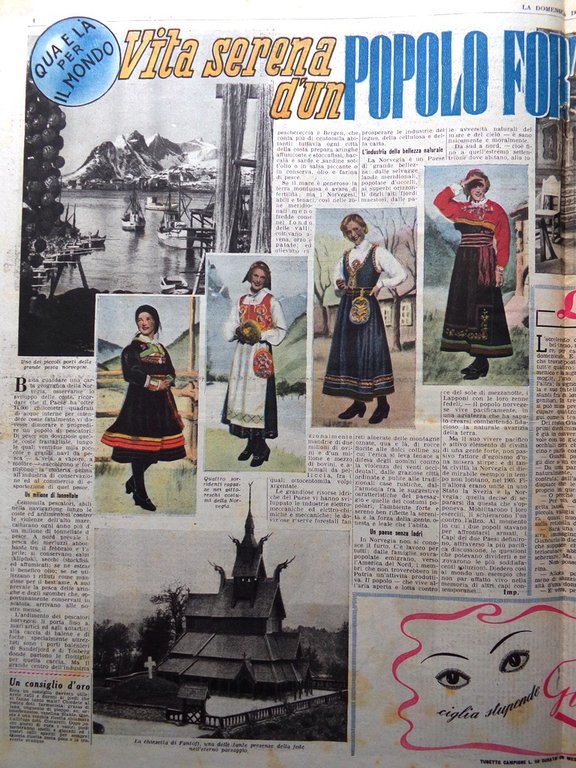 La Domenica del Corriere 29 Settembre 1946 Ovada Gervasutti Norvegia … | Immagine Gallery 2