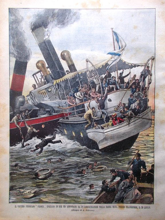 La Domenica del Corriere 3 Agosto 1902 Scheveningen Papa Rosso …