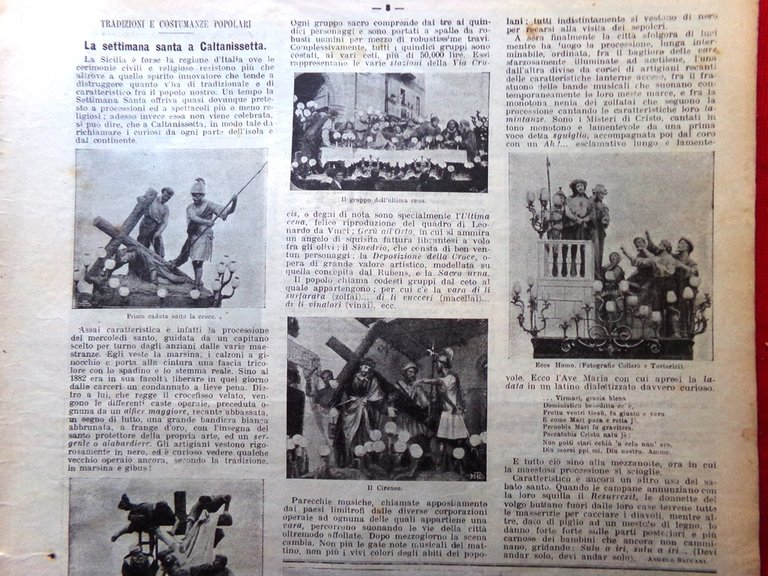 La Domenica del Corriere 3 Aprile 1904 Caltanissetta Spagna Leone …