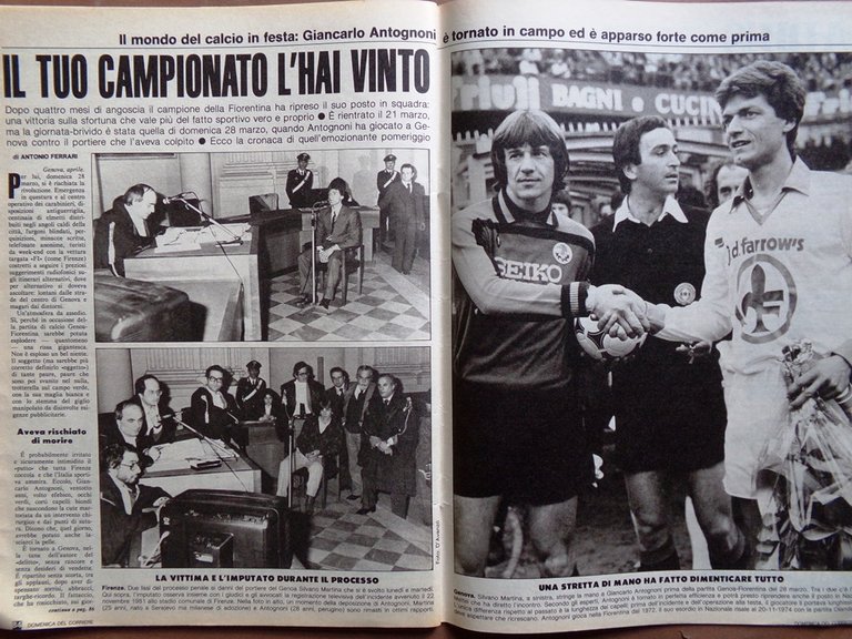 La Domenica del Corriere 3 Aprile 1982 Pozzi Antognoni Craxi …