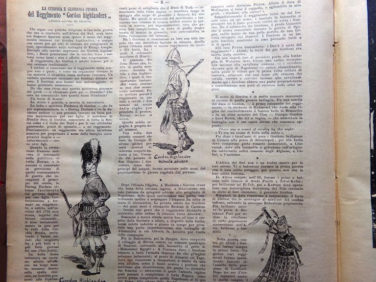 La Domenica del Corriere 3 Dicembre 1899 Gordon Highlanders Monumento …