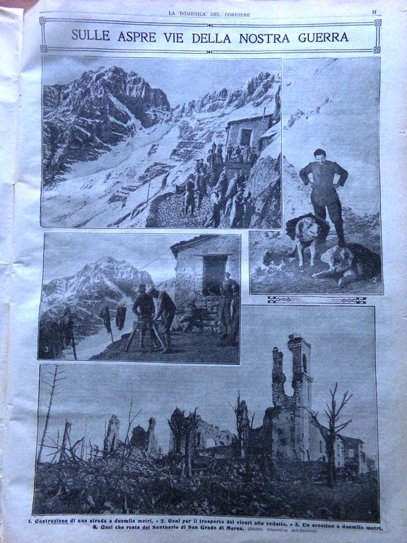 La Domenica del Corriere 3 Dicembre 1916 WW1 Carletti Santuario …