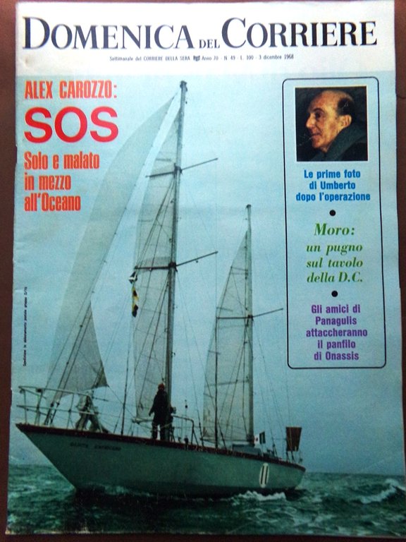La Domenica del Corriere 3 Dicembre 1968 Carozzo Savoia Moro …