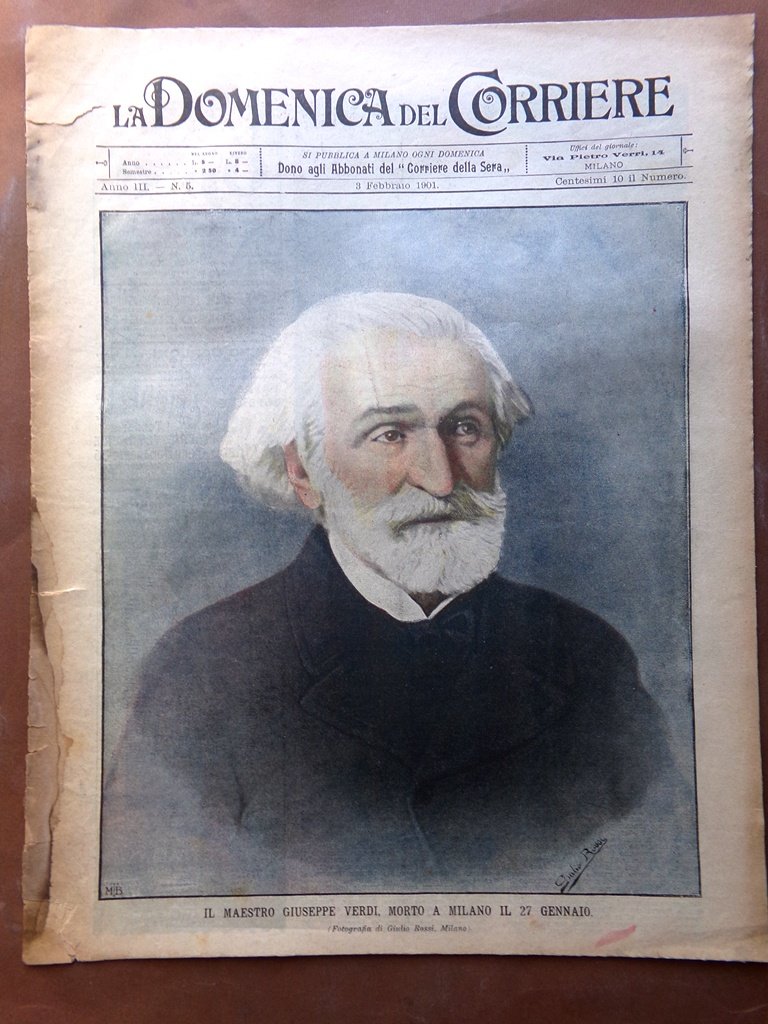 La Domenica del Corriere 3 Febbraio 1901 Morte di Giuseppe …
