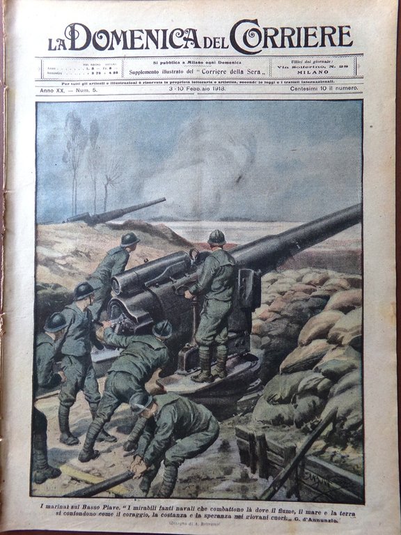 La Domenica del Corriere 3 Febbraio 1918 WW1 Goeben Taylorismo … | Immagine Gallery 1