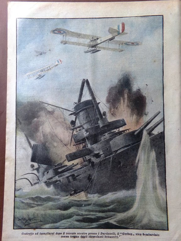La Domenica del Corriere 3 Febbraio 1918 WW1 Goeben Taylorismo …