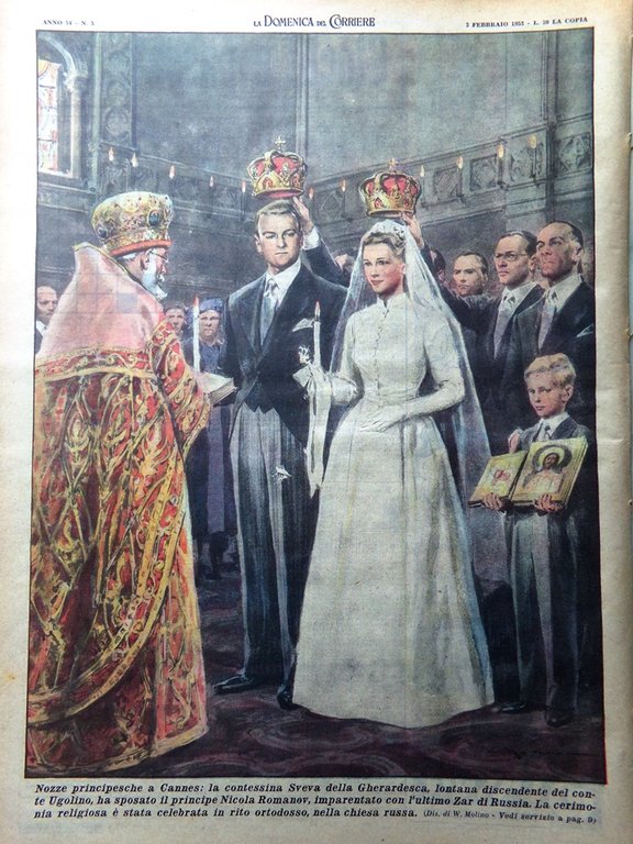 La Domenica del Corriere 3 Febbraio 1952 Romanov Savoia Hildegard … | Immagine Gallery 3