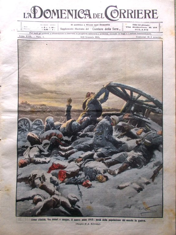 La Domenica del Corriere 3 Gennaio 1915 WW1 Valona Occupata …