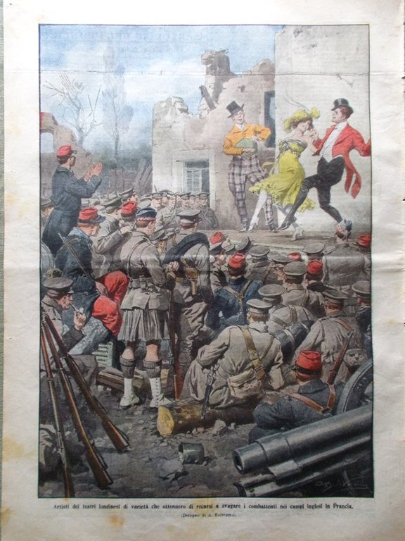 La Domenica del Corriere 3 Gennaio 1915 WW1 Valona Occupata …