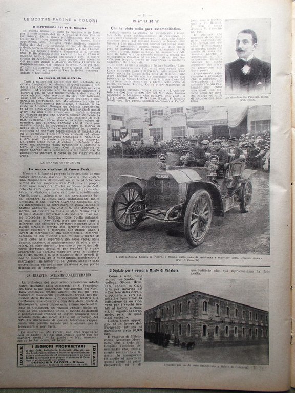 La Domenica del Corriere 3 Giugno 1906 Lancia Ibesn Tumulti …