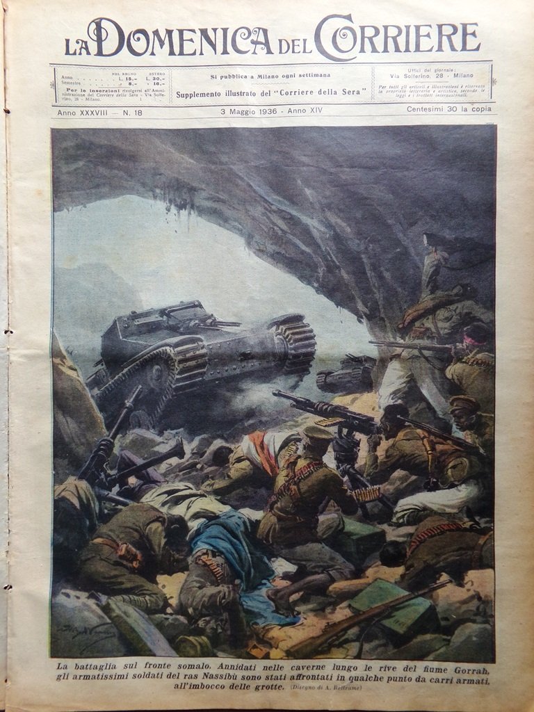 La Domenica del Corriere 3 Maggio 1936 Respighi Righetti Motore …