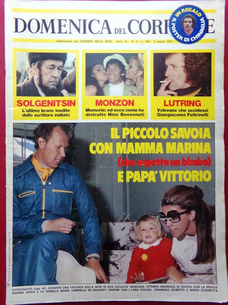 La Domenica del Corriere 3 Marzo 1974 Monzon Onassis Padrino …