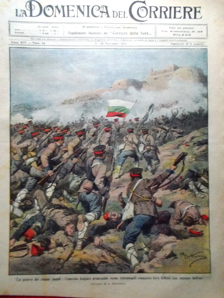 La Domenica del Corriere 3 Novembre 1912 Guerra dei Cinque …